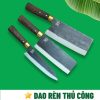 Bộ dao bếp thép nhíp xe 3 món cán mun nam phi